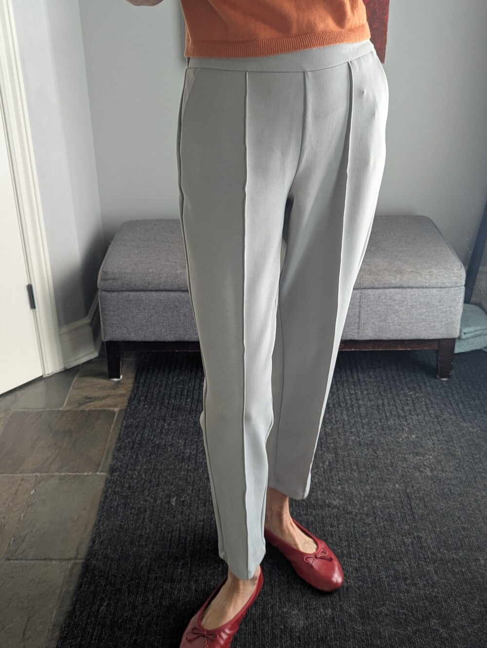Banana Republic Light Gray Pleated Ankle Pants
